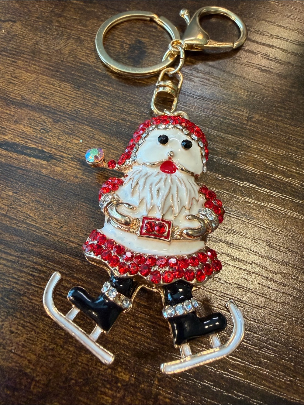 Festive Santa Crystal Bag Charm. NEW - Picture 4 of 4